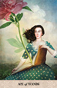 Ace of Wands Tarot card in Tarot of Mystical Moments Tarot deck