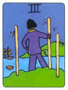Three of Wands Tarot card in African Tarot deck