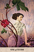 Nine of Wands Tarot card in Tarot of Mystical Moments deck