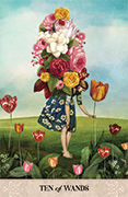 Ten of Wands Tarot card in Tarot of Mystical Moments deck
