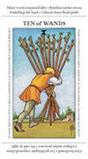 Ten of Wands Tarot card in Apprentice deck