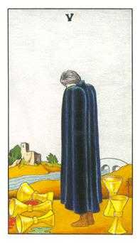 Five of Cups Tarot card in Universal Waite Tarot deck