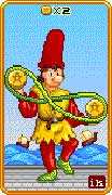 Two of Coins Tarot card in 8-Bit Tarot deck