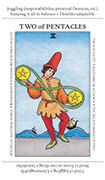 Two of Pentacles Tarot card in Apprentice deck