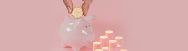 Karma Coins against Purple Gradient background